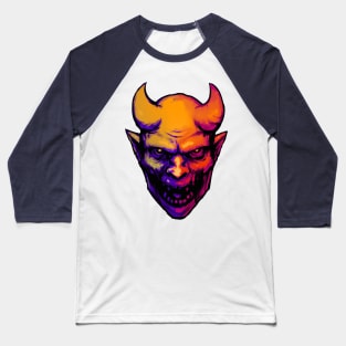 Demon head retro wave Baseball T-Shirt
